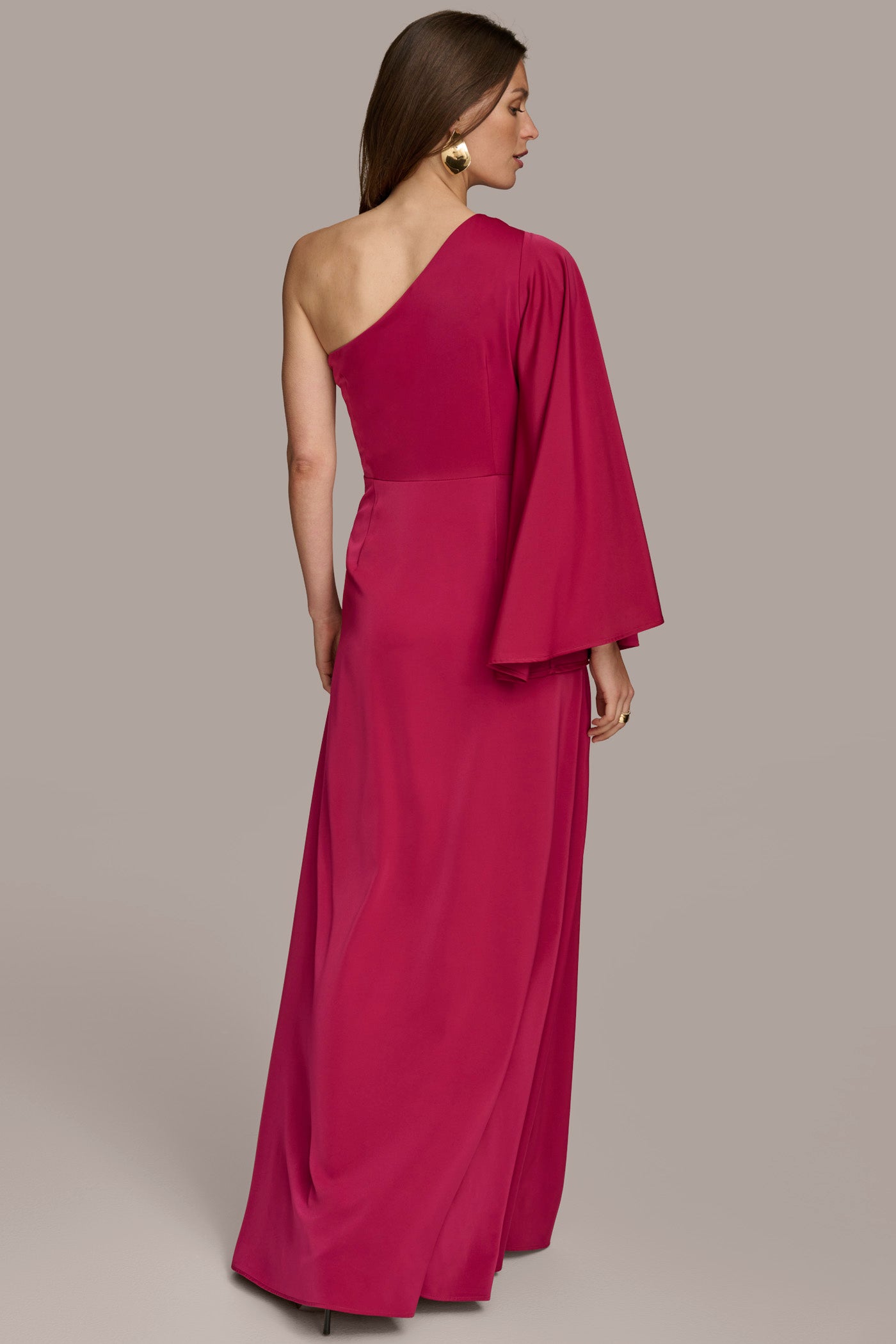 (image for) UNIQUE SIGNIFICANCE ONE SHOULDER GOWN WITH SLIT